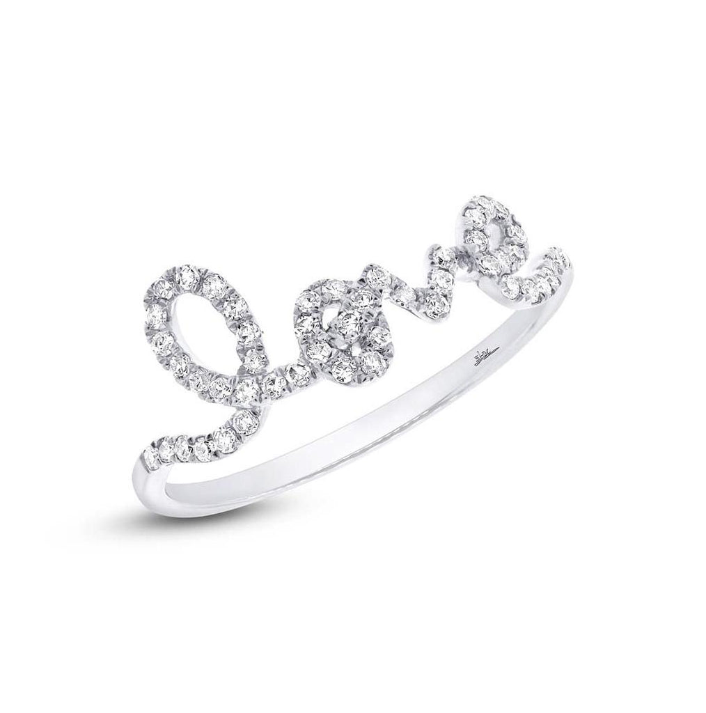0.28 Ctw 14k White Gold Diamond "love" Ring