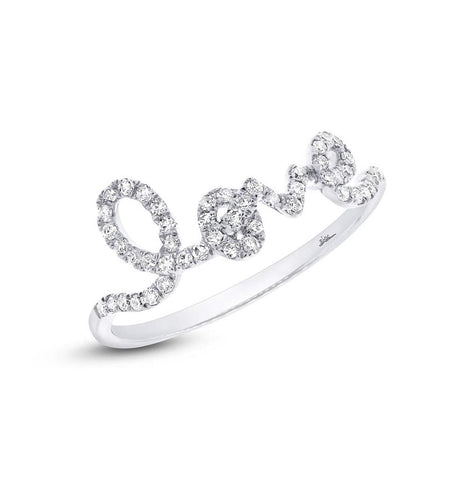 0.28 Ctw 14k White Gold Diamond "love" Ring