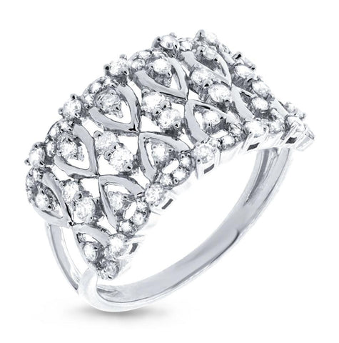 0.61 Ctw 14k White Gold Diamond Womens Ring