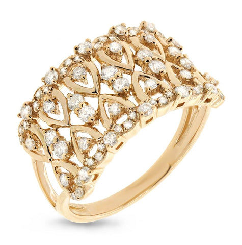 0.61 Ctw 14k Yellow Gold Diamond Womens Ring