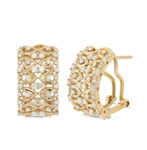 1.03 Ctw 14k Yellow Gold Diamond Earring