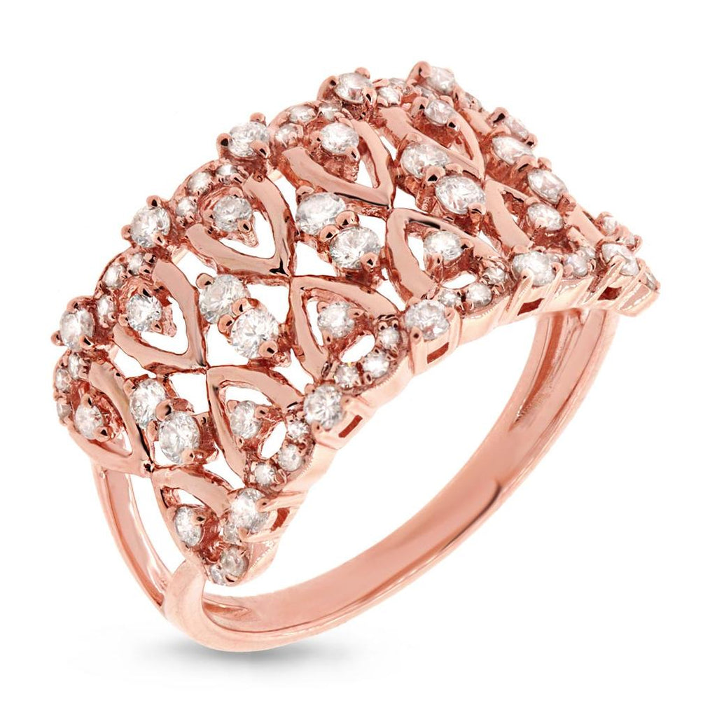 0.61 Ctw 14k Rose Gold Diamond Womens Ring