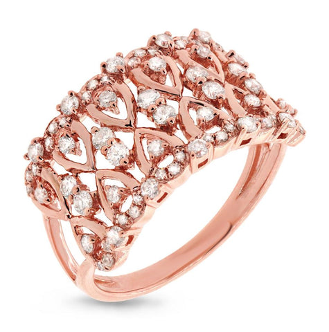 0.61 Ctw 14k Rose Gold Diamond Womens Ring