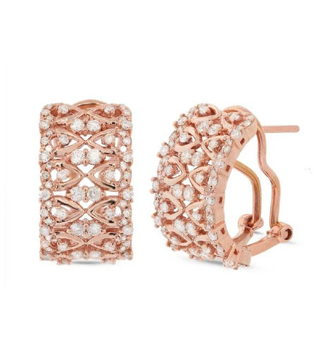 1.03 Ctw 14k Rose Gold Diamond Earring