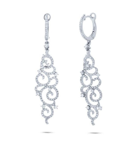 1.02 Ctw 14k White Gold Diamond Earring