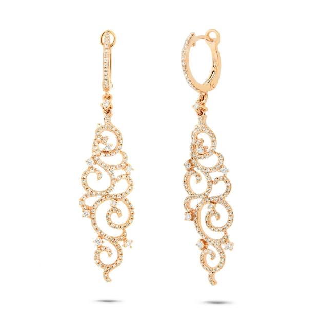 1.02 Ctw 14k Yellow Gold Diamond Earring