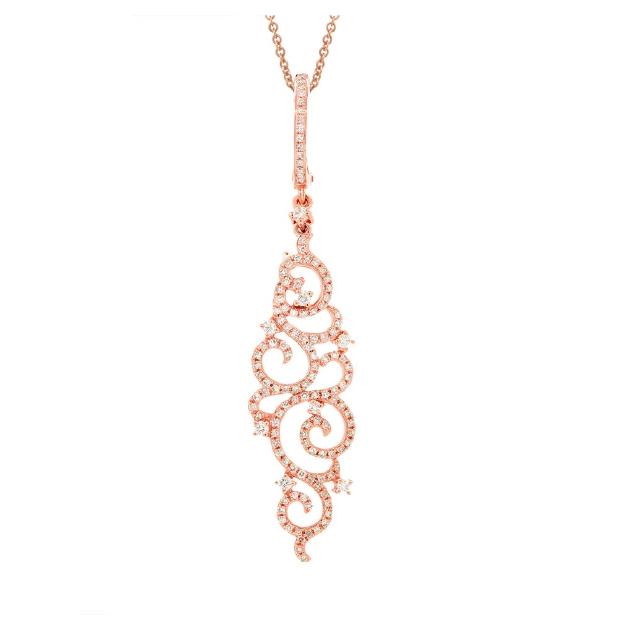 0.45 Ctw 14k Rose Gold Diamond Pendant Necklace With 18 Inch Chain