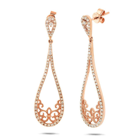 0.55 Ctw 14k Rose Gold Diamond Earring