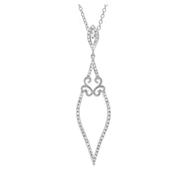 0.25 Ctw 14k White Gold Diamond Pendant Necklace With 18 Inch Chain