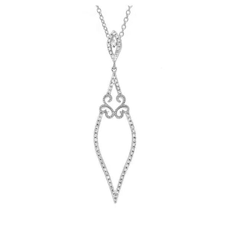 0.25 Ctw 14k White Gold Diamond Pendant Necklace With 18 Inch Chain