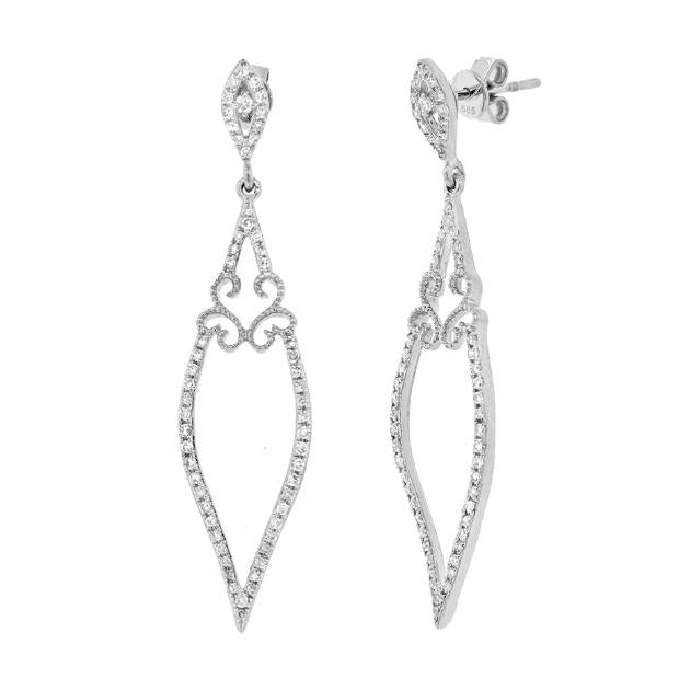 0.44 Ctw 14k White Gold Diamond Earring