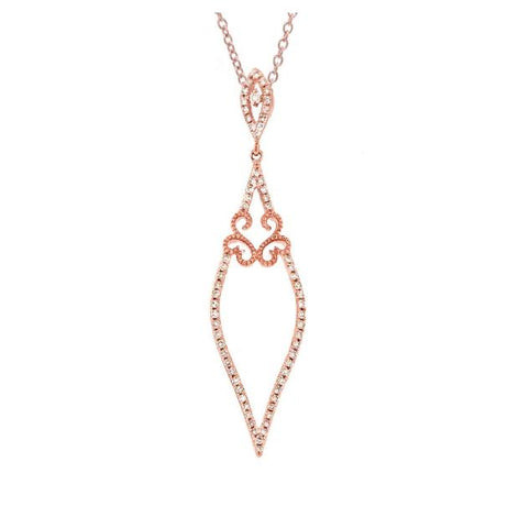 0.25 Ctw 14k Rose Gold Diamond Pendant Necklace With 18 Inch Chain