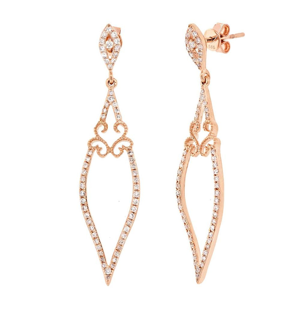 0.44 Ctw 14k Rose Gold Diamond Earring