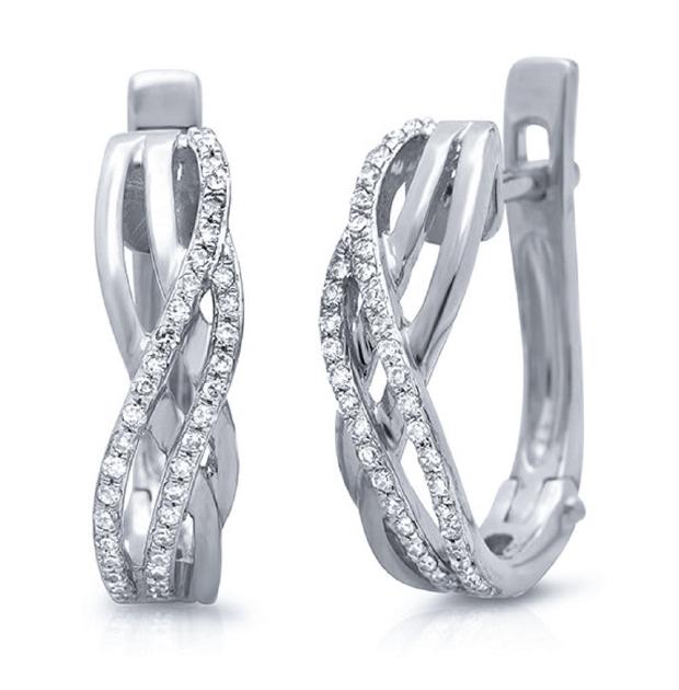 0.18 Ctw 14k White Gold Diamond Earring