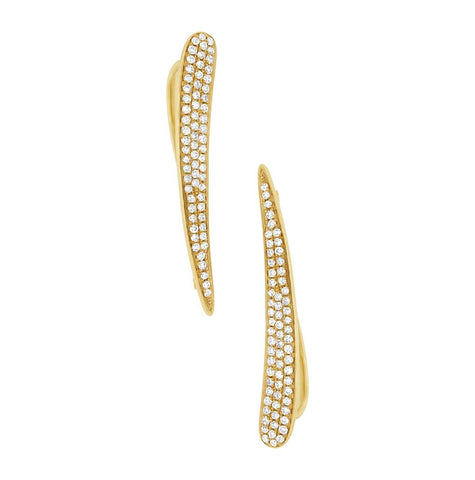 0.44 Ctw 14k Yellow Gold Diamond Pave Ear Crawler Earring