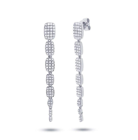 0.64 Ctw 14k White Gold Diamond Serpentine Earring