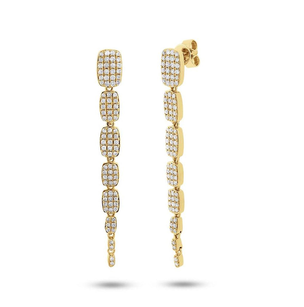 0.64 Ctw 14k Yellow Gold Diamond Serpentine Earring