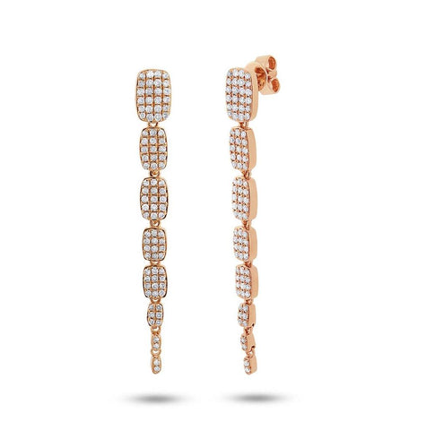 0.64 Ctw 14k Rose Gold Diamond Serpentine Earring