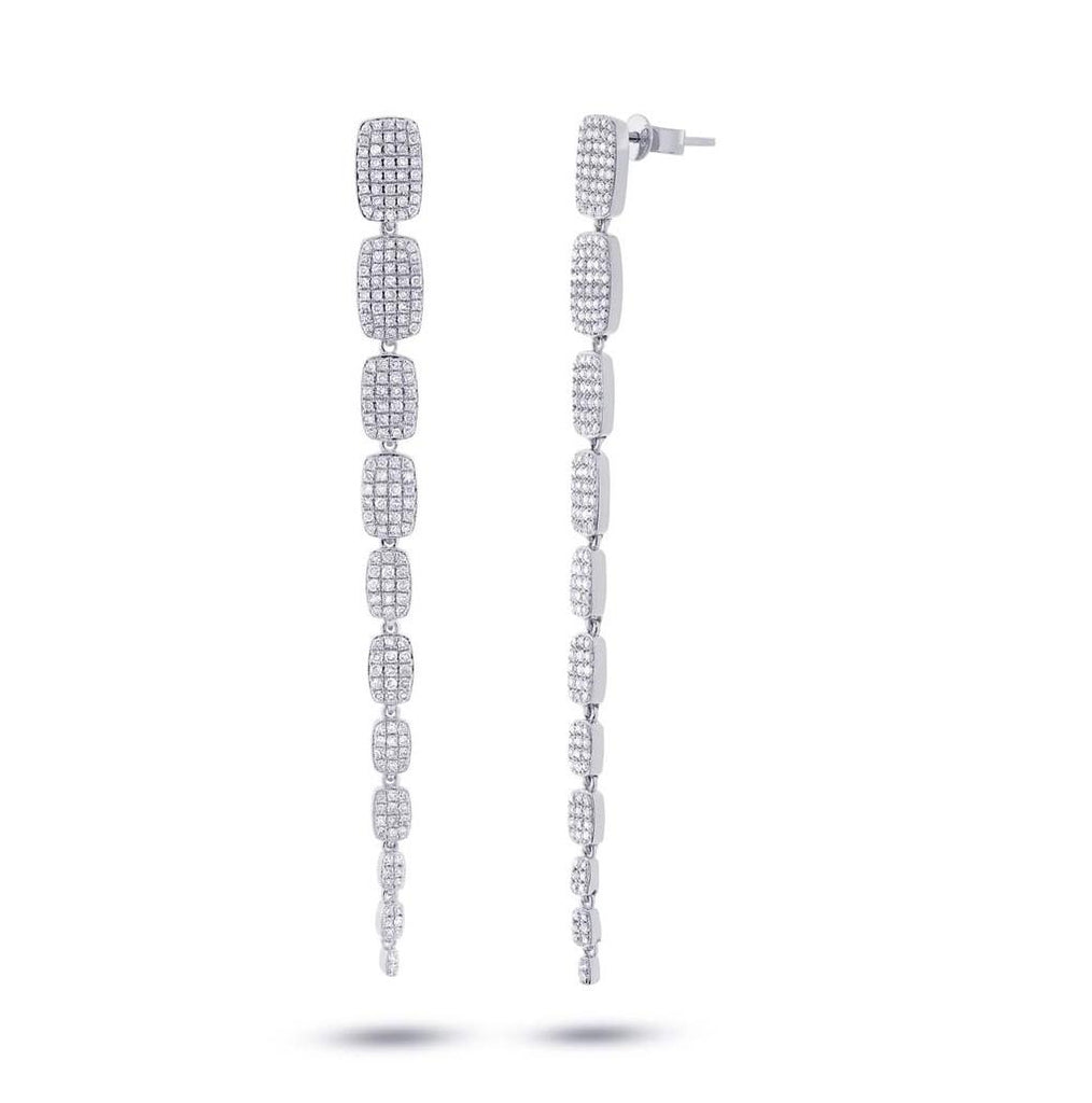 1.35 Ctw 14k White Gold Diamond Serpentine Earring