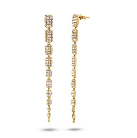 1.35 Ctw 18k Yellow Gold Diamond Serpentine Earring