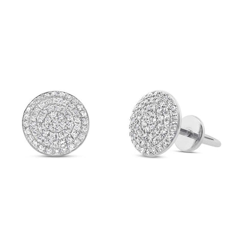 0.36 Ctw 14k White Gold Diamond Pave Stud Earring