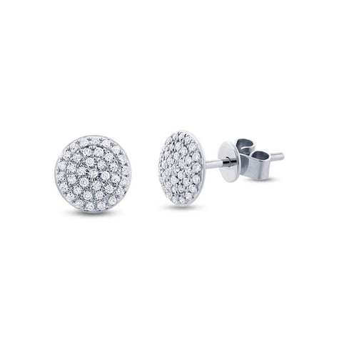 0.21 Ctw 14k White Gold Diamond Pave Stud Earring