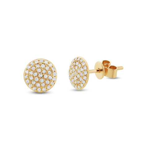 0.21 Ctw 14k Yellow Gold Diamond Pave Stud Earring