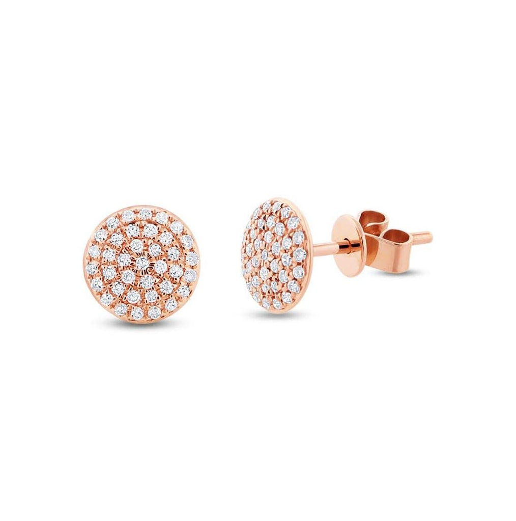 0.21 Ctw 14k Rose Gold Diamond Pave Stud Earring