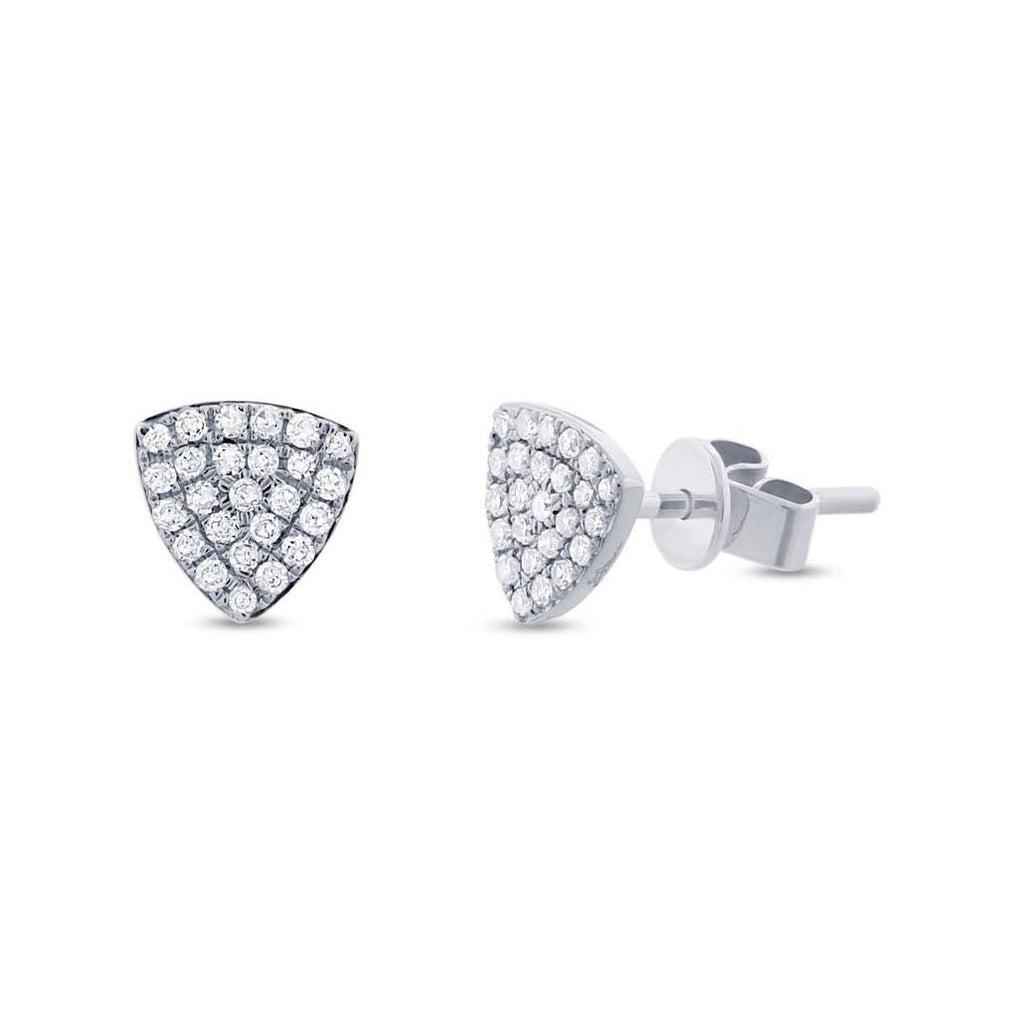 0.18 Ctw 14k White Gold Diamond Pave Stud Earring