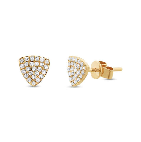 0.18 Ctw 14k Yellow Gold Diamond Pave Stud Earring