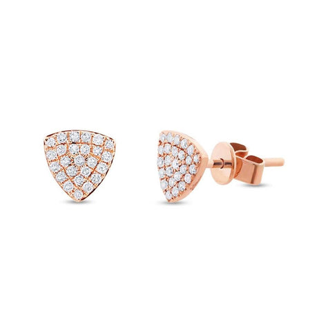 0.18 Ctw 14k Rose Gold Diamond Pave Stud Earring