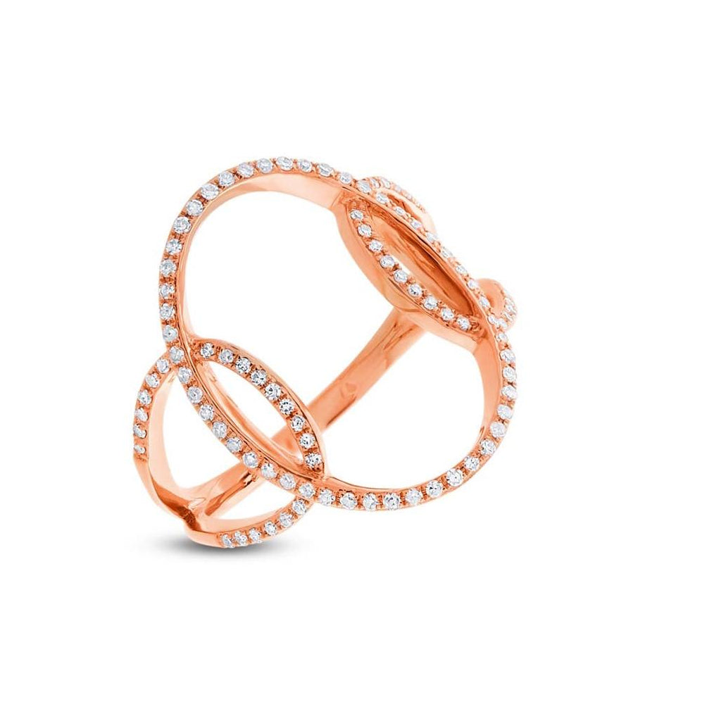 0.27 Ctw 14k Rose Gold Diamond Womens Ring