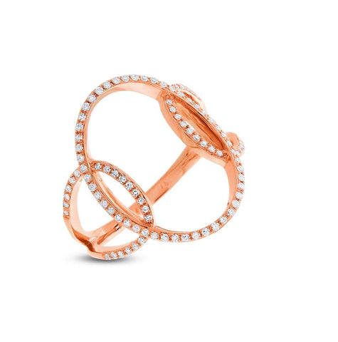 0.27 Ctw 14k Rose Gold Diamond Womens Ring