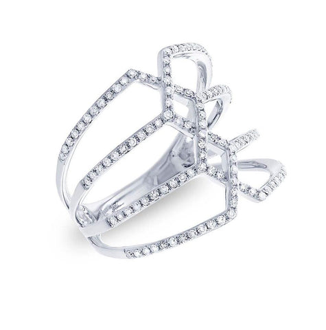 0.35 Ctw 14k White Gold Diamond Womens Ring