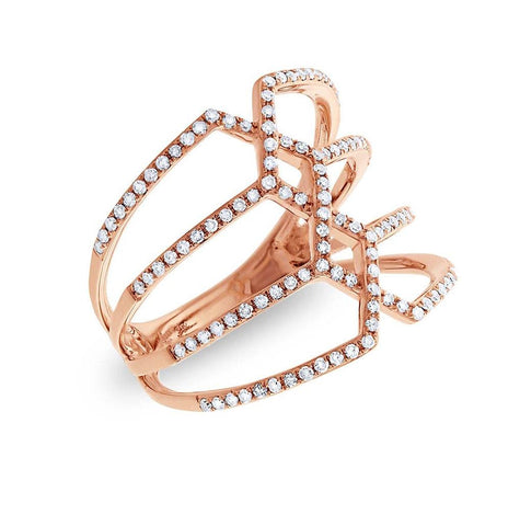 0.35 Ctw 14k Rose Gold Diamond Womens Ring