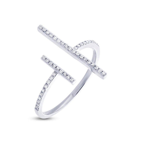 0.14 Ctw 14k White Gold Diamond Womens Ring