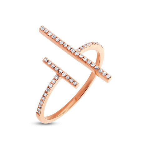 0.14 Ctw 14k Rose Gold Diamond Womens Ring
