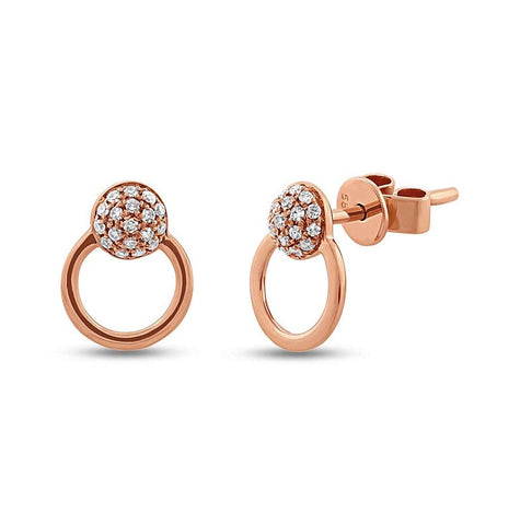 0.11 Ctw 14k Rose Gold Diamond Earring