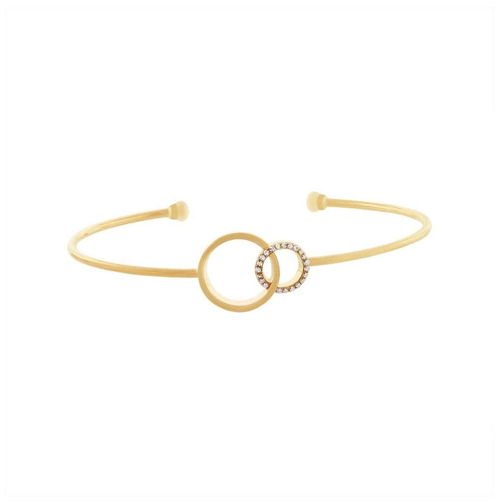 0.07 Ctw 14k Yellow Gold Diamond Bangle Bracelet