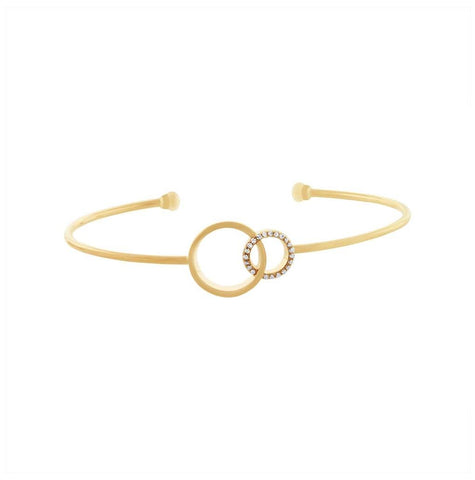 0.07 Ctw 14k Yellow Gold Diamond Bangle Bracelet