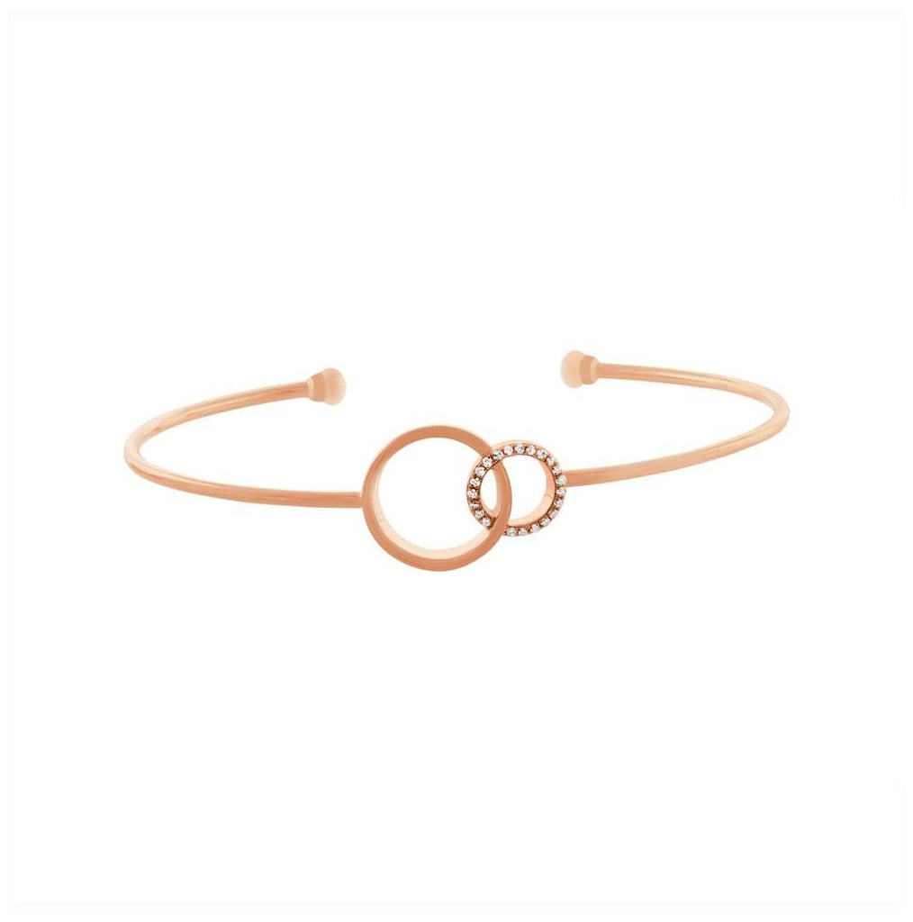 0.07 Ctw 14k Rose Gold Diamond Bangle Bracelet