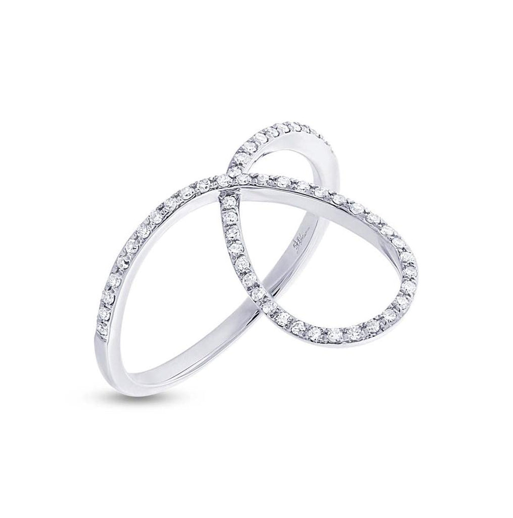 0.20 Ctw 14k White Gold Diamond Womens Ring Size 9