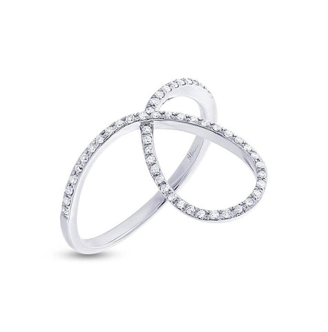 0.20 Ctw 14k White Gold Diamond Womens Ring Size 9