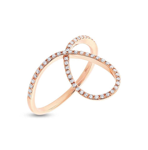 0.20 Ctw 14k Rose Gold Diamond Womens Ring