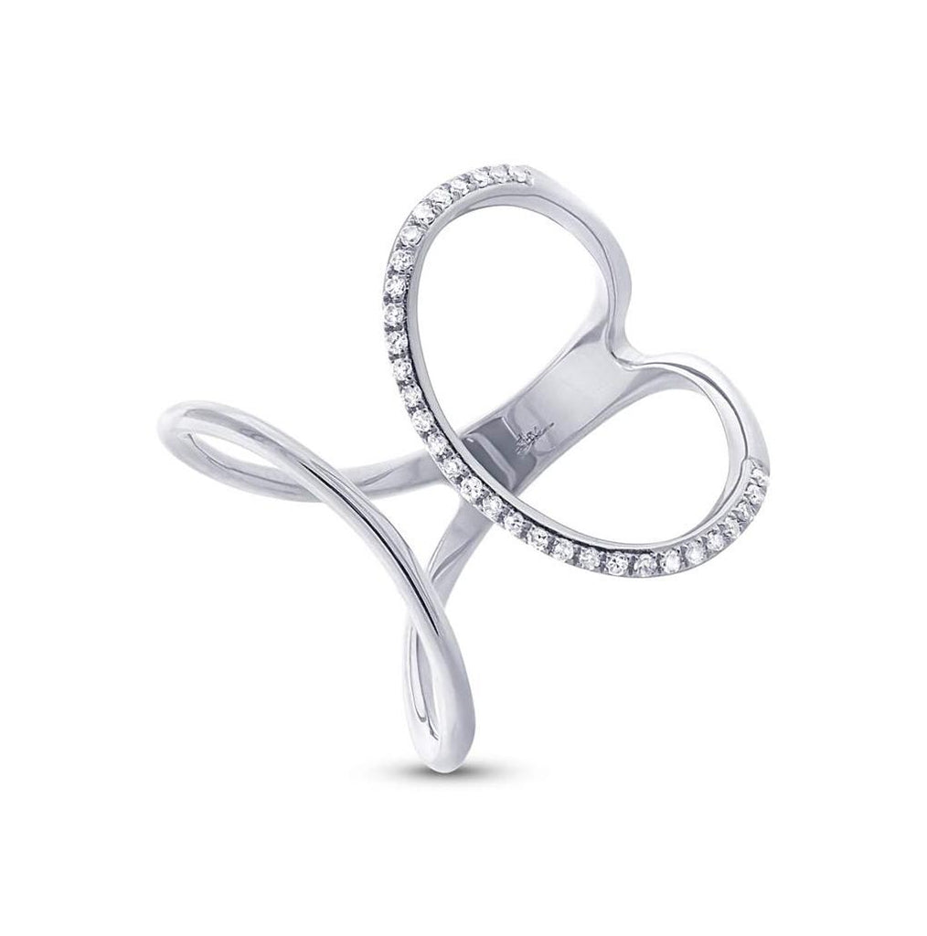 0.12 Ctw 14k White Gold Diamond Womens Ring Size 6.5