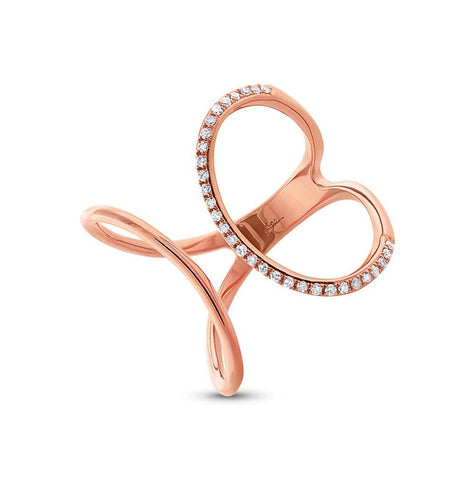 0.12 Ctw 14k Rose Gold Diamond Womens Ring