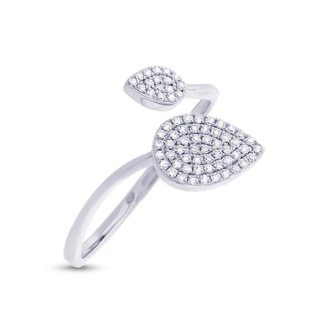 0.20 Ctw 14k White Gold Diamond Pave Womens Ring