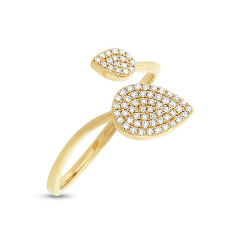 0.20 Ctw 14k Yellow Gold Diamond Pave Womens Ring Size 3.75