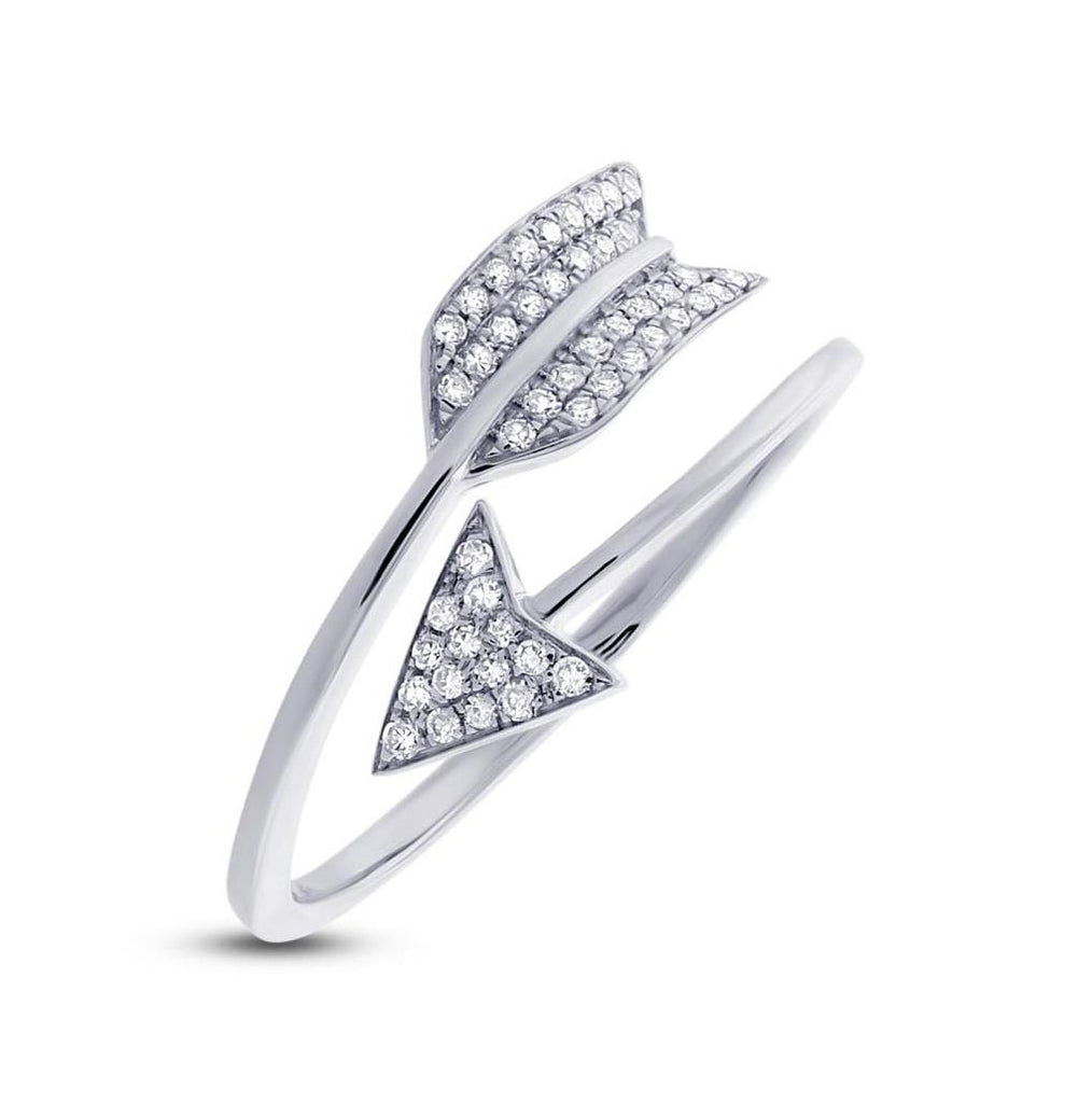 0.15 Ctw 14k White Gold Diamond Arrow Ring