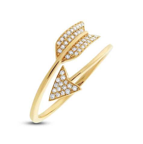 0.15 Ctw 14k Yellow Gold Diamond Arrow Ring